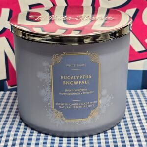 BBW Eucalyptus Snowfall Large 3 Wick Candle Home Fragrance Decor
